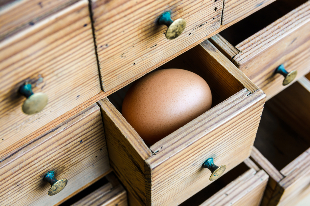 nest egg in a drawer