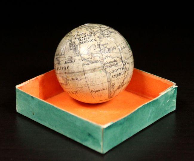 Carl Bauer The Earth and its Inhabitants miniature pocket terrestrial globe