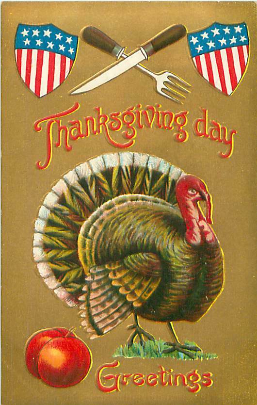 Thanksgiving Day Greetings vintage themed holiday postcards