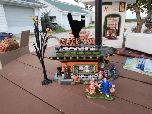 Department 56 Snow Village Halloween Black Cat Diner
