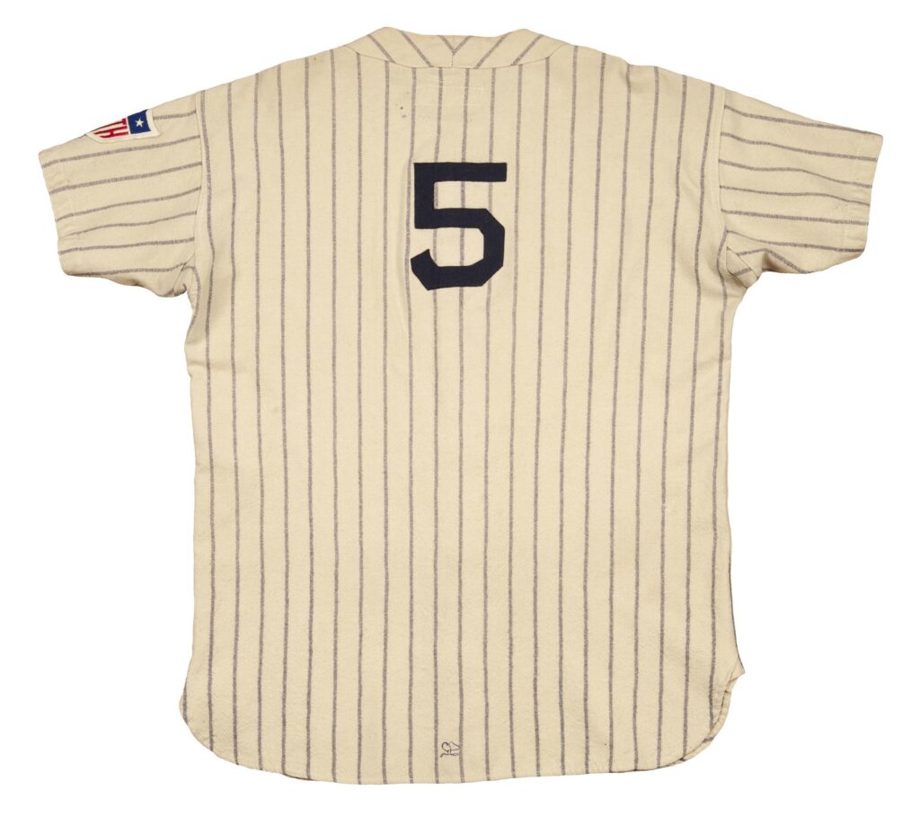1942 Joe DiMaggio game-used and signed baseball jersey New York Yankees
